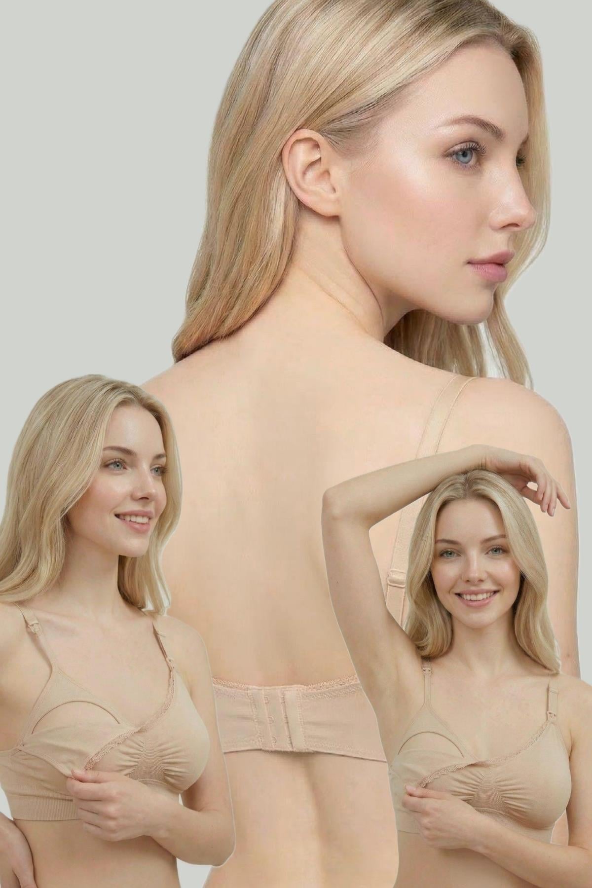 İmaj 286 Ten Renk 3lü Seamless Dikişsiz Hamile ve Emzirme Sütyeni