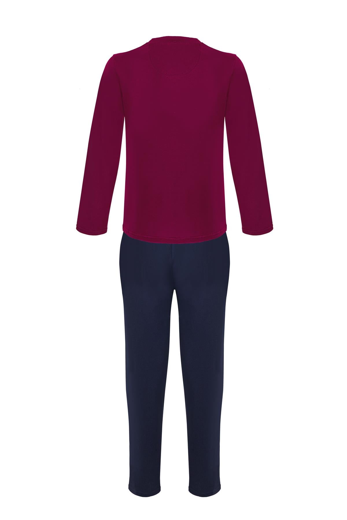 İmaj 8400 Bordo Renk 4 lü Erkek Pijama Takımı