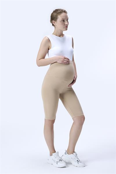 İmaj 715 Bej Renk  Extra Yumuşak Dokulu, Toparlayıcı ve  Esnek Etkili Yüksek Bel Hamile Tayt