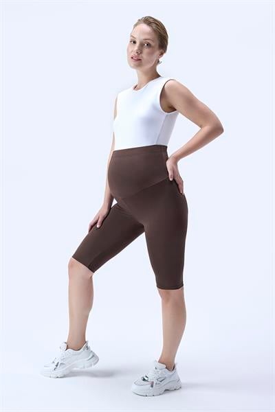 İmaj 715 Kahverengi Renk Extra Yumuşak Dokulu, Toparlayıcı ve  Esnek Etkili Yüksek Bel Hamile Tayt