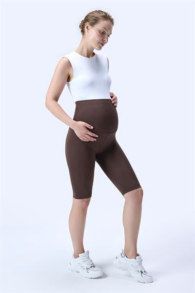 İmaj 715 Kahverengi Renk Extra Yumuşak Dokulu, Toparlayıcı ve  Esnek Etkili Yüksek Bel Hamile Tayt