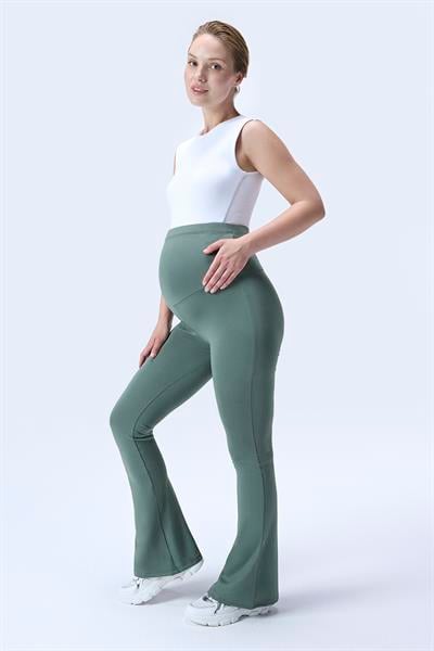 İmaj 716 Yeşil Renk Extra Yumuşak Dokulu, Toparlayıcı ve  Esnek Etkili Yüksek Bel Hamile Tayt