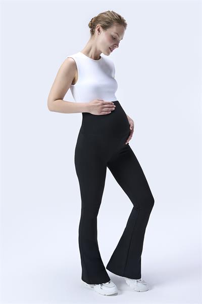 İmaj 716 Siyah Renk Extra Yumuşak Dokulu, Toparlayıcı ve  Esnek Etkili Yüksek Bel Hamile Tayt