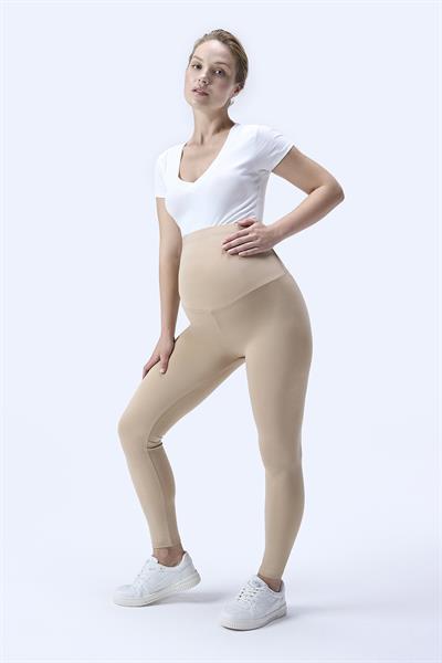 İmaj 714 Bej Renk  Extra Yumuşak Dokulu, Toparlayıcı ve  Esnek Etkili Yüksek Bel Hamile Tayt