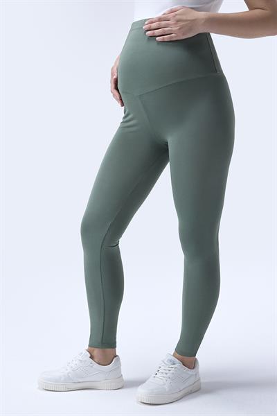 İmaj 714 Yeşil Renk  Extra Yumuşak Dokulu, Toparlayıcı ve  Esnek Etkili Yüksek Bel Hamile Tayt