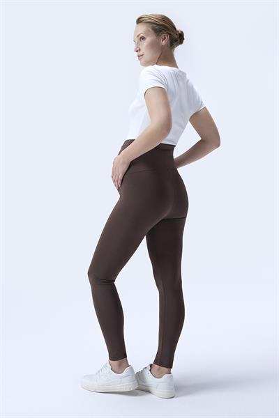 İmaj 714 Kahverengi Renk Extra Yumuşak Dokulu, Toparlayıcı ve  Esnek Etkili Yüksek Bel Hamile Tayt