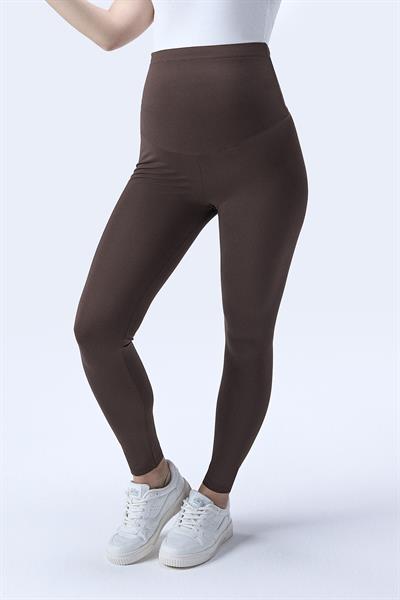 İmaj 714 Kahverengi Renk Extra Yumuşak Dokulu, Toparlayıcı ve  Esnek Etkili Yüksek Bel Hamile Tayt