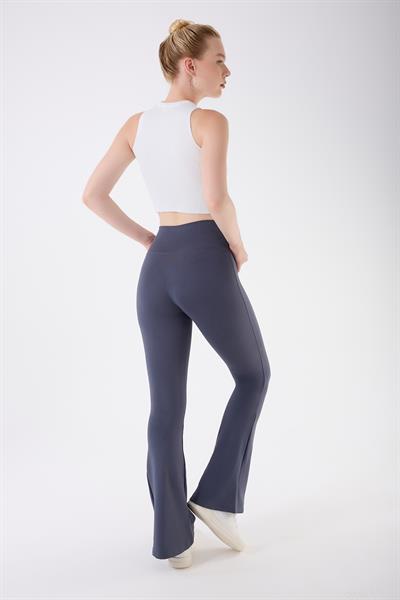 İmaj 717 Gri Renk  Ekstra Yumuşak Dokulu, Toparlayıcı ve Esnek Etkili Yüksek Bel İspanyol Paça Tayt