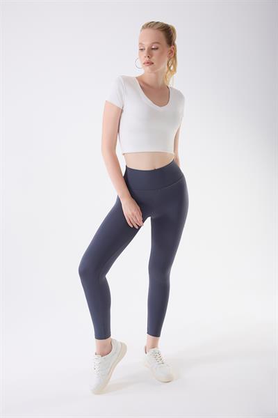 İmaj 706 Gri Renk Ekstra Yumuşak Dokulu, Toparlayıcı ve Esnek Etkili Yüksek Bel Tayt