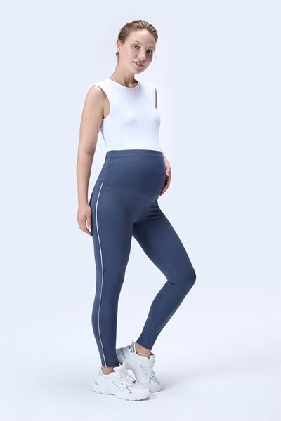 İmaj 356 Gri Renk Biyeli Toparlayıcı ve Extra Esnek Etkili Yüksek Bel Hamile Tayt