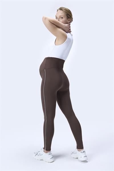 İmaj 356 Kahverengi Renk Biyeli  Toparlayıcı ve Extra Esnek Etkili Yüksek Bel Hamile Tayt