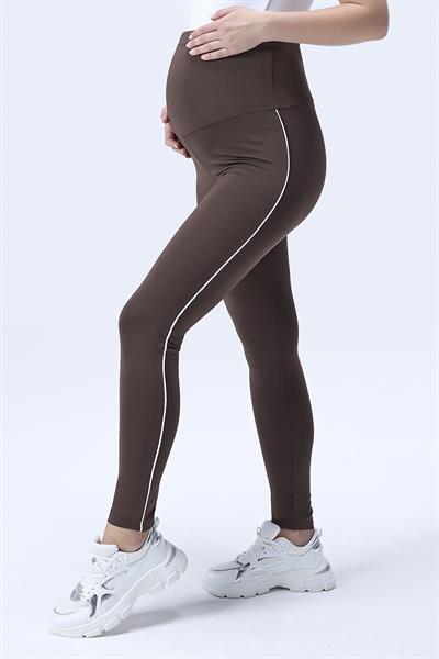 İmaj 356 Kahverengi Renk Biyeli  Toparlayıcı ve Extra Esnek Etkili Yüksek Bel Hamile Tayt