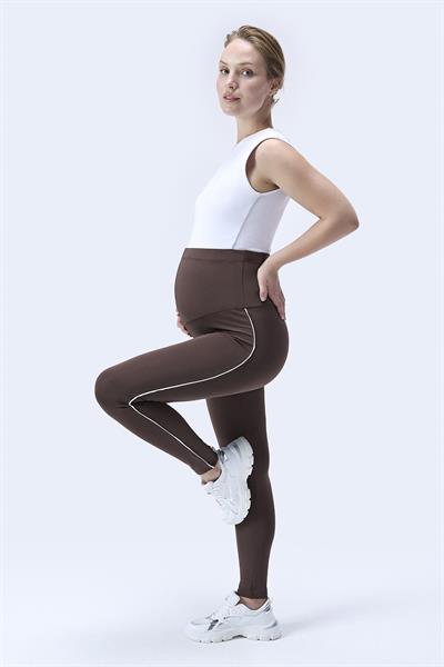 İmaj 356 Kahverengi Renk Biyeli  Toparlayıcı ve Extra Esnek Etkili Yüksek Bel Hamile Tayt