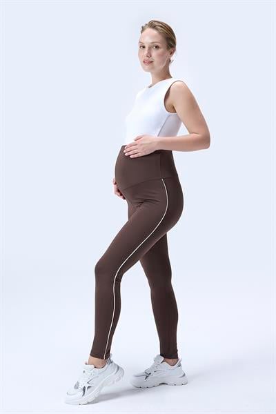 İmaj 356 Kahverengi Renk Biyeli  Toparlayıcı ve Extra Esnek Etkili Yüksek Bel Hamile Tayt
