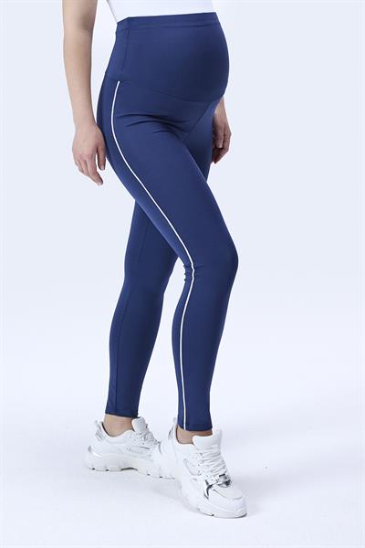 İmaj 356 Lacivert Renk Biyeli Toparlayıcı ve Extra Esnek Etkili Yüksek Bel Hamile Tayt