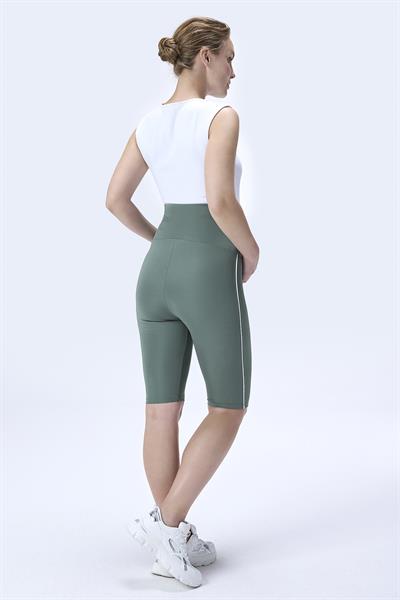 İmaj 357 Yeşil Renk Biyeli Toparlayıcı ve Extra Esnek Etkili Yüksek Bel Hamile Tayt