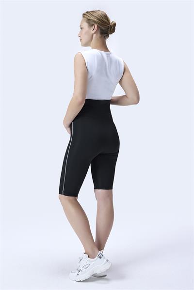 İmaj 357 Siyah Renk Biyeli Toparlayıcı ve Extra Esnek Etkili Yüksek Bel Hamile Tayt