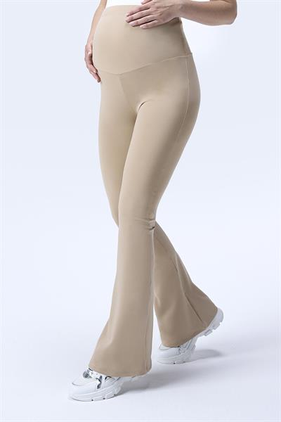 İmaj 436 Bej Renk Toparlayıcı ve Extra Esnek Etkili Yüksek Bel İspanyol Paça Hamile Tayt