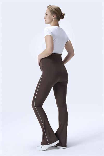 İmaj 437 Kahverengi Renk Biyeli Toparlayıcı ve Extra Esnek Etkili Yüksek Bel İspanyol Paça Hamile Tayt