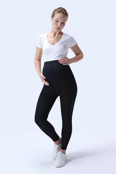 İmaj 344 Siyah Renk Toparlayıcı ve Extra Esnek Etkili Yüksek Bel Hamile Tayt