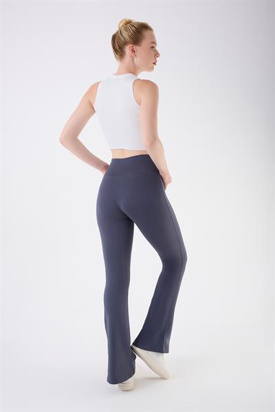 İmaj 434 Gri Renk Toparlayıcı ve Extra Esnek Etkili Yüksek Bel İspanyol Paça Tayt