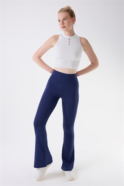 İmaj 434 Lacivert Renk Toparlayıcı ve Extra Esnek Etkili Yüksek Bel İspanyol Paça Tayt