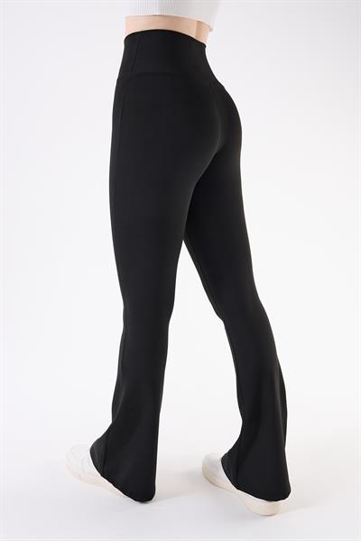 İmaj 434 Siyah Renk Toparlayıcı ve Extra Esnek Etkili Yüksek Bel İspanyol Paça Tayt