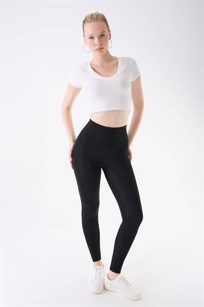 İmaj 490 Siyah Renk Toparlayıcı ve Extra Esnek Etkili Yüksek Bel Tayt