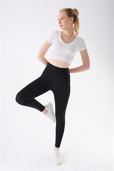 İmaj 490 Siyah Renk Toparlayıcı ve Extra Esnek Etkili Yüksek Bel Tayt