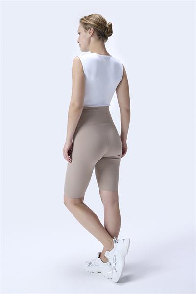 İmaj 364 Bej Renk Fitilli Toparlayıcı ve Extra Esnek Etkili Yüksek Bel Hamile Tayt