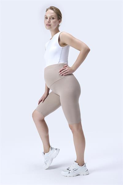 İmaj 364 Bej Renk Fitilli Toparlayıcı ve Extra Esnek Etkili Yüksek Bel Hamile Tayt
