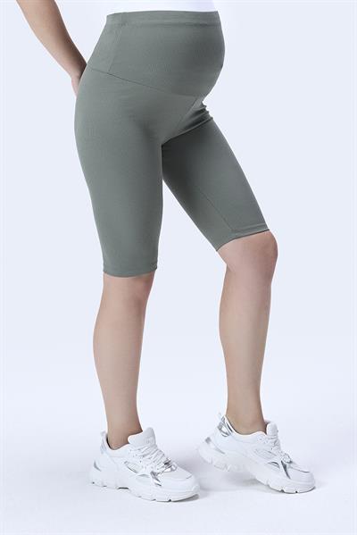 İmaj 364 Yeşil Renk Fitilli Toparlayıcı ve Extra Esnek Etkili Yüksek Bel Hamile Tayt