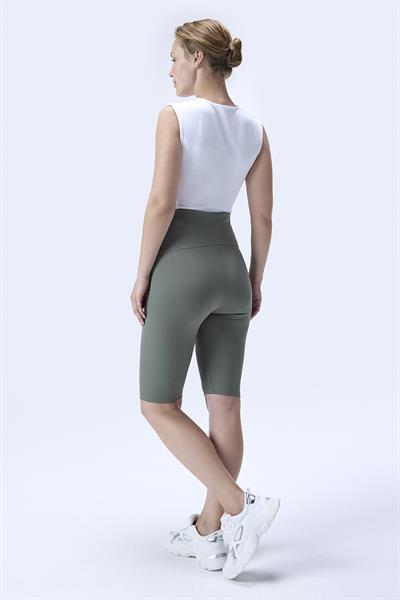 İmaj 364 Yeşil Renk Fitilli Toparlayıcı ve Extra Esnek Etkili Yüksek Bel Hamile Tayt