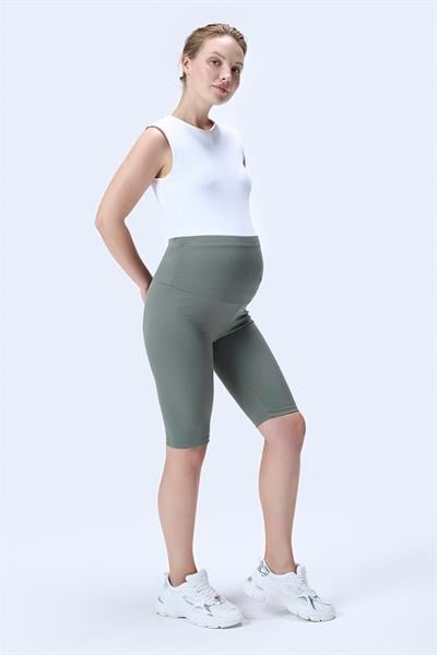 İmaj 364 Yeşil Renk Fitilli Toparlayıcı ve Extra Esnek Etkili Yüksek Bel Hamile Tayt