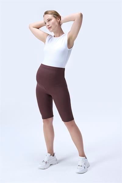 İmaj 364 Kahverengi Fitilli Toparlayıcı ve Extra Esnek Etkili Yüksek Bel Hamile Tayt