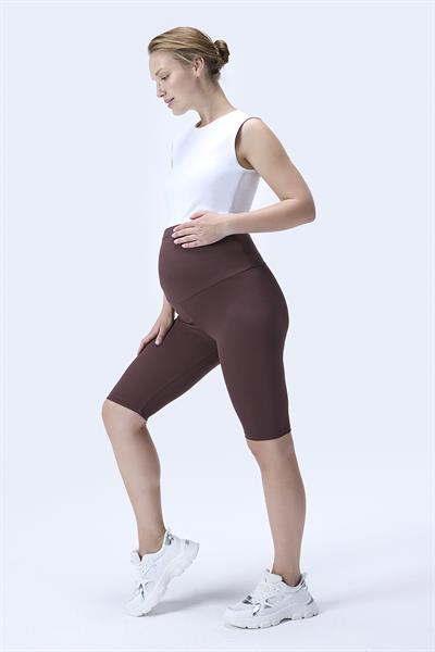 İmaj 364 Kahverengi Fitilli Toparlayıcı ve Extra Esnek Etkili Yüksek Bel Hamile Tayt