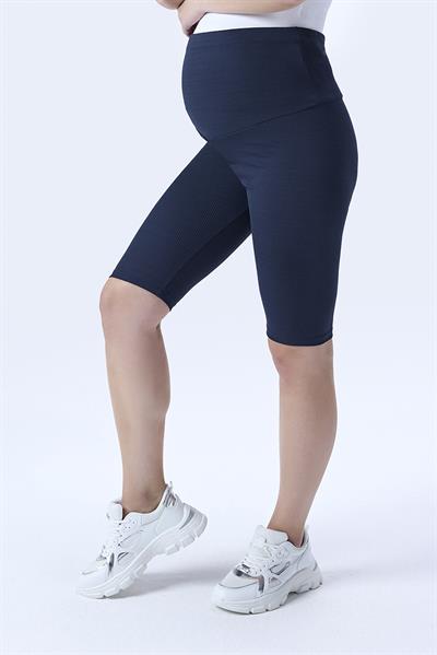 İmaj 364 Lacivert Fitilli Toparlayıcı ve Extra Esnek Etkili Yüksek Bel Hamile Tayt