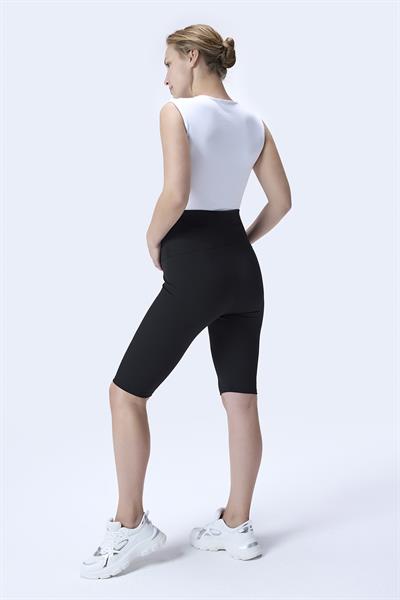 İmaj 364 Siyah Renk Fitilli Toparlayıcı ve Extra Esnek Etkili Yüksek Bel Hamile Tayt