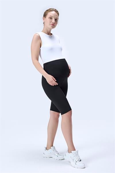İmaj 364 Siyah Renk Fitilli Toparlayıcı ve Extra Esnek Etkili Yüksek Bel Hamile Tayt