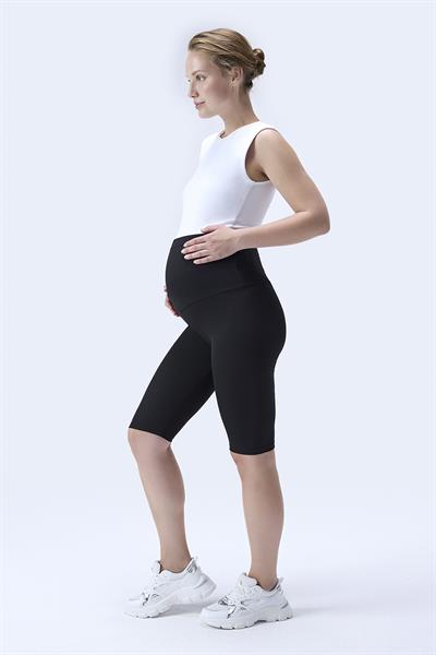 İmaj 364 Siyah Renk Fitilli Toparlayıcı ve Extra Esnek Etkili Yüksek Bel Hamile Tayt
