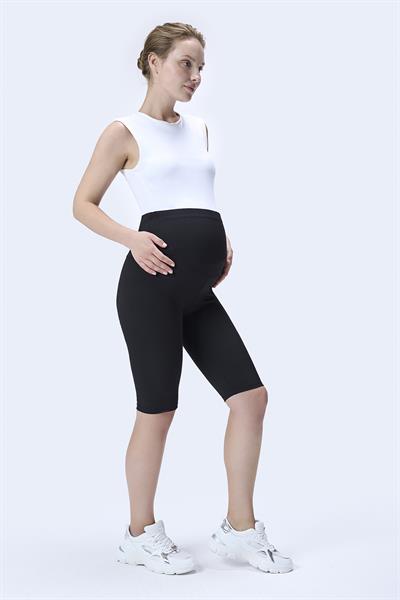 İmaj 364 Siyah Renk Fitilli Toparlayıcı ve Extra Esnek Etkili Yüksek Bel Hamile Tayt