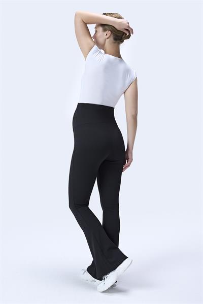 İmaj 367 Siyah Renk Fitilli Toparlayıcı ve Extra Esnek Etkili Yüksek Bel İspanyol Paça Hamile Tayt