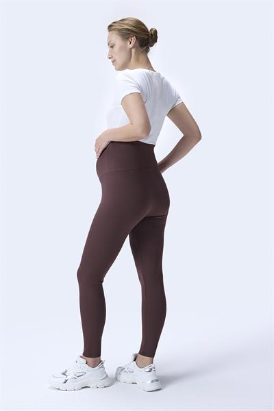 İmaj 371 Kahverengi Renk Fitilli Toparlayıcı ve Extra Esnek Etkili Yüksek Bel Hamile Tayt