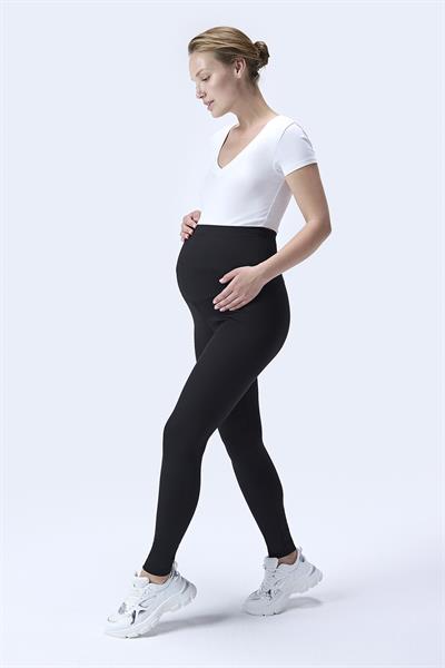 İmaj 371 Siyah Renk Fitilli Toparlayıcı ve Extra Esnek Etkili Yüksek Bel Hamile Tayt