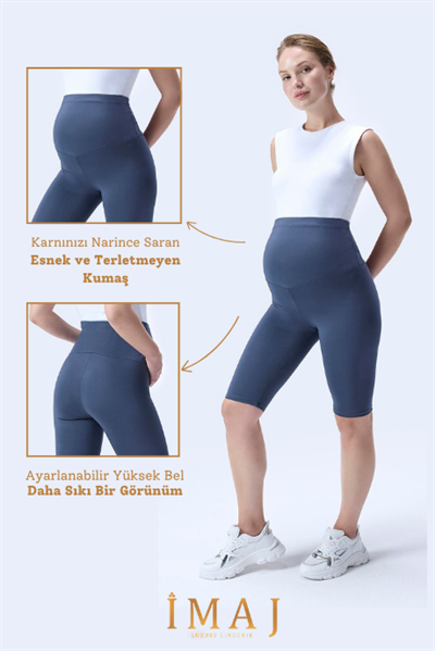 İmaj 349 Gri Renk Toparlayıcı ve Extra Esnek Etkili Yüksek Bel Hamile Tayt