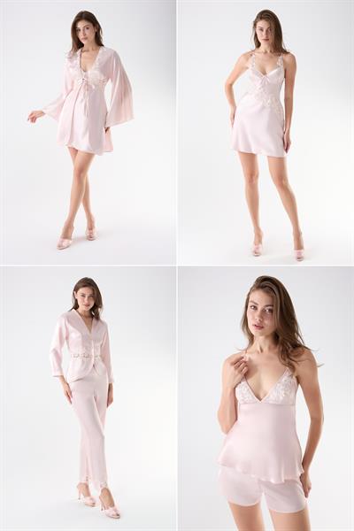 İmaj 4001 Somon Renk Saten 6lı Çeyiz Seti