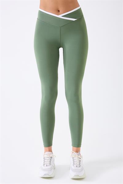 İmaj 489 Yeşil Renk Toparlayıcı ve Extra Esnek Etkili Normal Bel Tayt