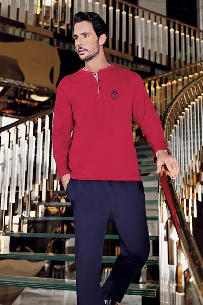 İmaj 8400 Bordo Renk 4 lü Erkek Pijama Takımı