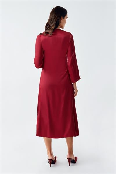 İmaj 4250 Bordo Renk Saten 2li Gecelik Sabahlık Takımı