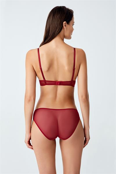 Luw 6116 Bordo Renk Dolgulu Sütyen Külot 2li Takım